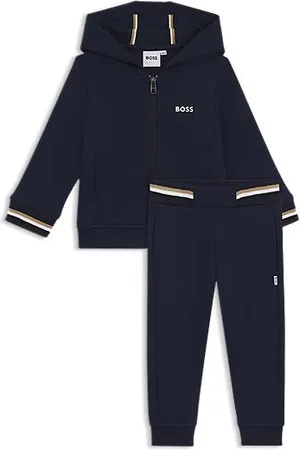 HUGO BOSS Kids-Trainingsanzug aus Baumwoll-Mix mit kontrastfarbenem Logo