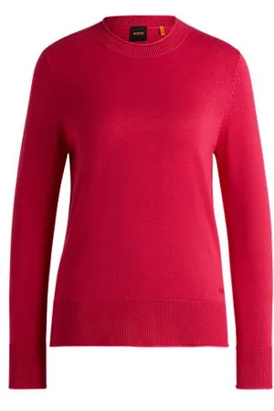 HUGO BOSS Strickpullover mit gerollten Kanten