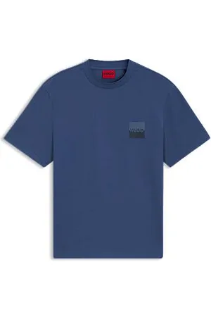 HUGO BOSS Relaxed-Fit T-Shirt aus Baumwolle mit Split-Logos