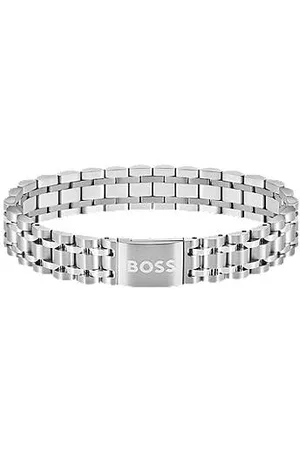 HUGO BOSS Silberfarbenes Armband mit magnetischem Logo-Verschluss
