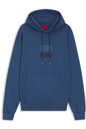 HUGO BOSS Relaxed-Fit Hoodie aus Baumwoll-Terry mit Split-Logo