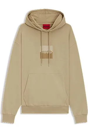 HUGO BOSS Relaxed-Fit Hoodie aus Baumwoll-Terry mit Split-Logo