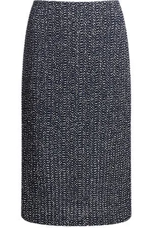 HUGO BOSS Bleistiftrock aus zweifarbigem Häkel-Tweed