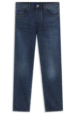HUGO BOSS Blaue Regular-Fit Jeans aus festem Denim