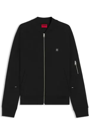 HUGO BOSS Oversized Bomberjacke aus Baumwoll-Mix mit Jersey-Struktur