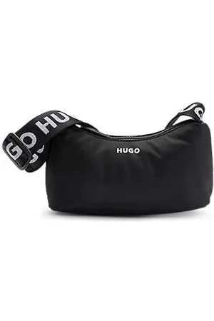 HUGO BOSS Hobo Bag aus Twill mit Logo-Riemen