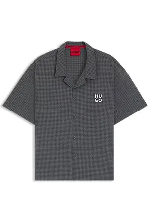 HUGO BOSS Regular-Fit Hemd mit Waffelstruktur und Logo-Stickerei