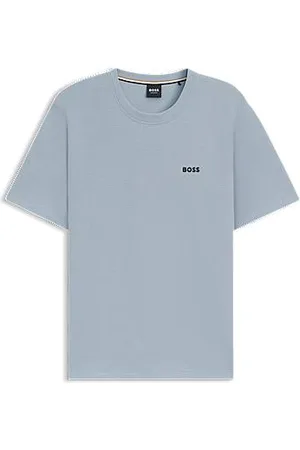 HUGO BOSS Pyjama-Shirt mit Waffelstruktur und Logo-Stickerei