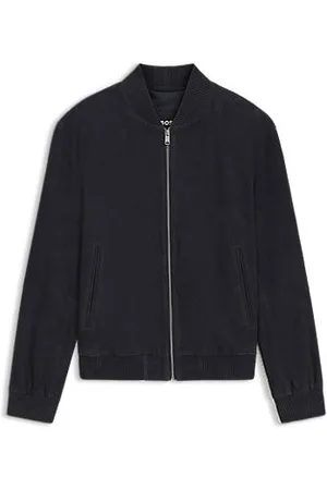 HUGO BOSS Regular-Fit Jacke aus Veloursleder