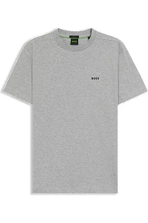 HUGO BOSS Regular-Fit T-Shirt aus Stretch-Baumwolle mit Kontrast-Logo