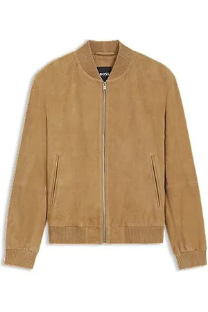 HUGO BOSS Regular-Fit Jacke aus Veloursleder