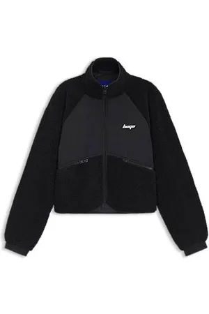 HUGO BOSS Teddy-Jacke mit Vorderseite aus kontrastierendem Gewebe