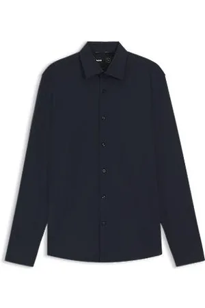 HUGO BOSS Slim-Fit Hemd aus strukturiertem Performance-Stretch-Jersey