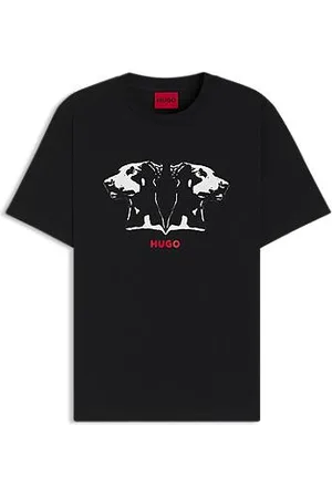 HUGO BOSS T-Shirt aus Baumwoll-Jersey mit Dobermann-Print