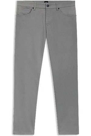 HUGO BOSS Maine Regular-Fit Hose aus Stretch-Baumwolle mit filigranem Muster