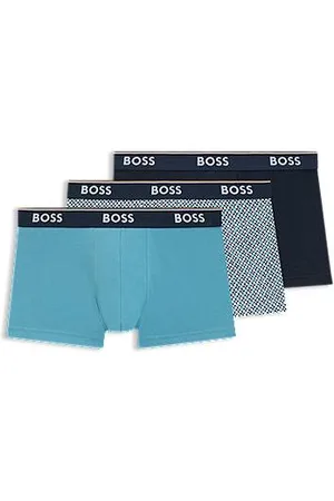 HUGO BOSS Dreier-Pack eng anliegende Boxershorts mit kurzem Bein aus Stretch-Baumwolle mit Logo-Bund