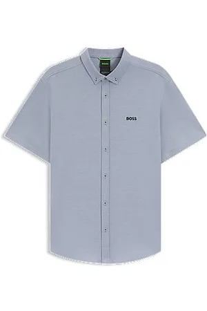 HUGO BOSS Kurzärmeliges Regular-Fit Hemd aus dynamischem Baumwoll-Jersey