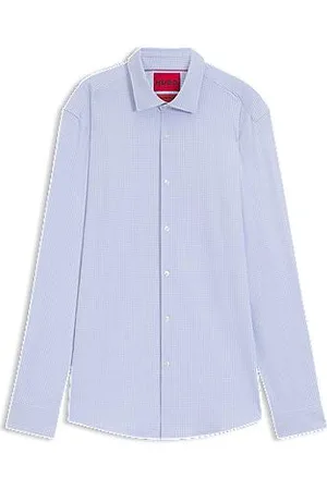 HUGO BOSS Slim-Fit Hemd aus funktionalem Stretch-Jersey mit Print