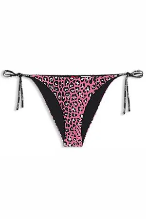 HUGO BOSS Gemusterte Bikinihose mit Logo-Bändern