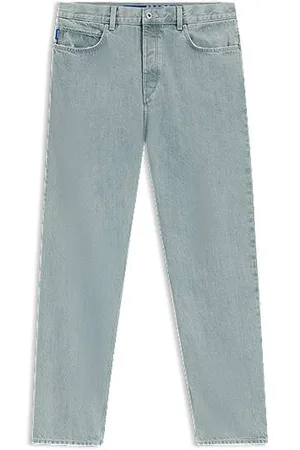 HUGO BOSS Hellblaue Baggy-Fit Jeans aus festem Denim