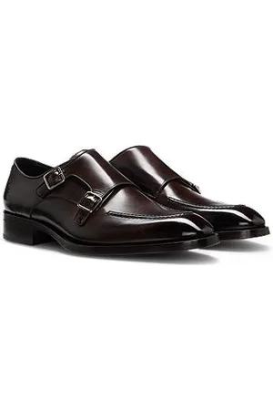 HUGO BOSS Monkstraps aus Leder mit Doppelriemchen