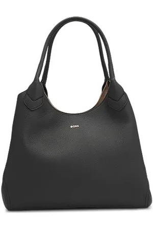 HUGO BOSS Tote Bag aus genarbtem Leder mit Logo-Schriftzug