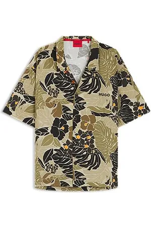 HUGO BOSS Relaxed-Fit Strandhemd mit Allover-Print