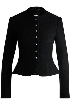 HUGO BOSS Schwarze x Kinga Mathe Jacke mit Knöpfen in Drehverschluss-Optik