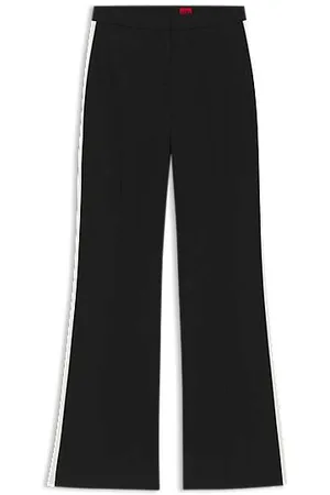 HUGO BOSS Regular-Fit Hose aus elastischem Gewebe mit seitlichen Streifen