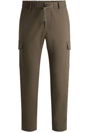 HUGO BOSS Tapered-Fit Cargo-Hose aus doppelt gewebter Stretch-Baumwolle