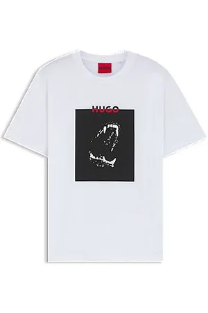 HUGO BOSS T-Shirt aus Baumwoll-Jersey mit Dobermann-Print