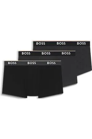 HUGO BOSS Dreier-Pack eng anliegende Boxershorts mit kurzem Bein aus Stretch-Baumwolle mit Logo-Bund