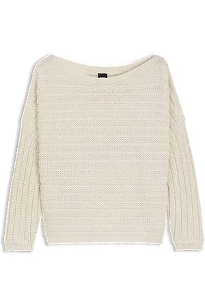 HUGO BOSS Strickpullover aus Baumwoll-Mix mit verschiedenen Strukturen