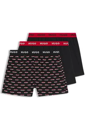 HUGO BOSS Dreier-Pack Boxershorts aus Baumwolle mit Logos am Bund