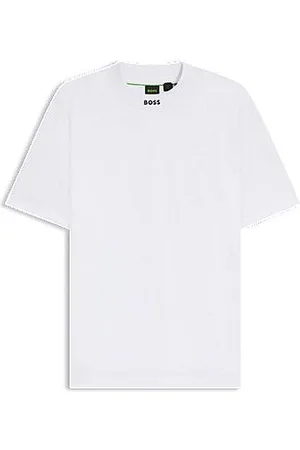 HUGO BOSS Relaxed-Fit T-Shirt aus Stretch-Baumwolle mit Logo am Kragen