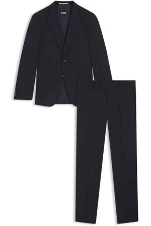 HUGO BOSS Slim-Fit Anzug aus einem elastischen Schurwoll-Mix mit Baumwolle