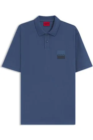 HUGO BOSS Relaxed-Fit Poloshirt aus Baumwolle mit Split-Logo