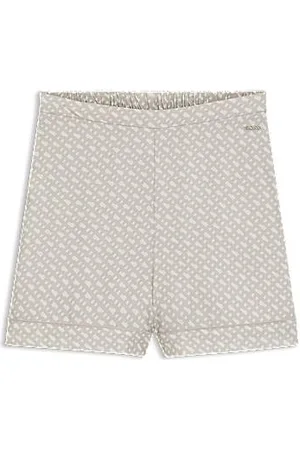 HUGO BOSS Pyjama-Shorts mit Monogramm-Print und kontrastfarbenen Paspeln