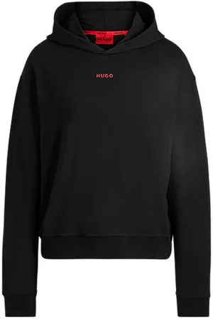 HUGO BOSS Relaxed-Fit Hoodie aus Stretch-Jersey mit Logo-Print