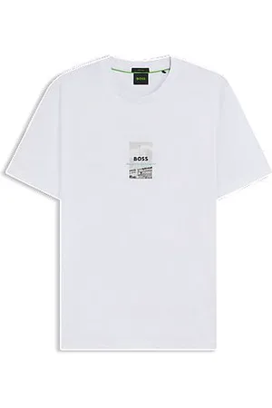 HUGO BOSS Relaxed-Fit T-Shirt aus Stretch-Baumwolle mit Foto-Print