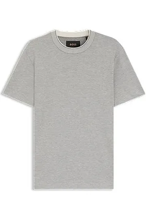 HUGO BOSS Fein strukturiertes T-Shirt aus Baumwoll-Mix mit Seide