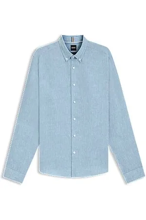 HUGO BOSS Regular-Fit Button-Down-Hemd aus Leinen