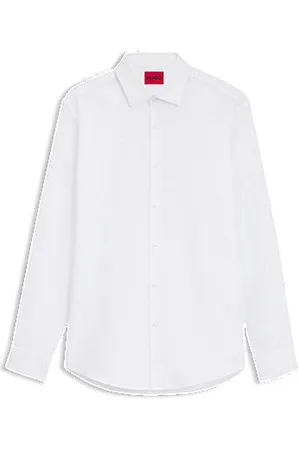 HUGO BOSS Slim-Fit Hemd aus Baumwolle mit Jacquard-Logos