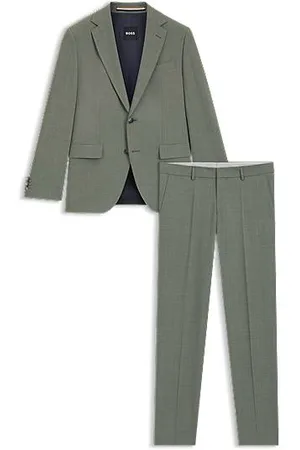 HUGO BOSS Pflegeleichter Anzug aus Stretch-Gewebe mit Woll-Anteil