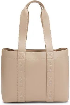 HUGO BOSS Tote Bag aus Kunstleder mit Logo-Stickereien