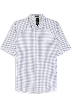 HUGO BOSS Regular-Fit Hemd aus gestricktem Baumwoll-Piqué
