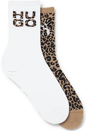 HUGO BOSS Zweier-Pack mittelhohe Socken mit Leoparden-Details