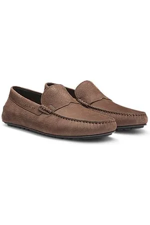 HUGO BOSS Loafer aus Nubukleder mit Profilsohle