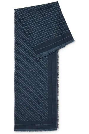 HUGO BOSS Schal aus Modal-Mix mit Wolle und Monogramm-Jacquard