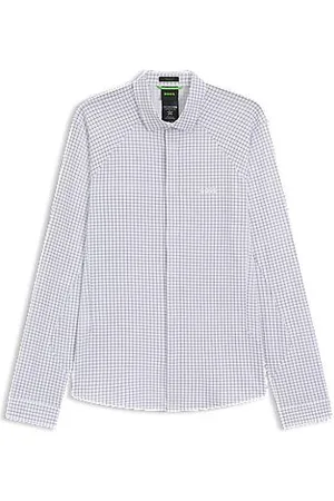 HUGO BOSS Regular-Fit Hemd aus gestricktem Baumwoll-Piqué
